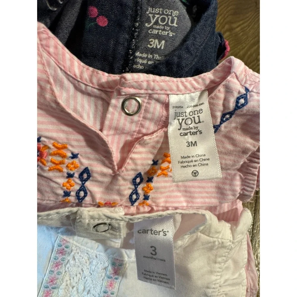 Carters Baby‎ Girl Clothes Lot 3 Months Rompers Outfits Summer Shorts 1 Pieces